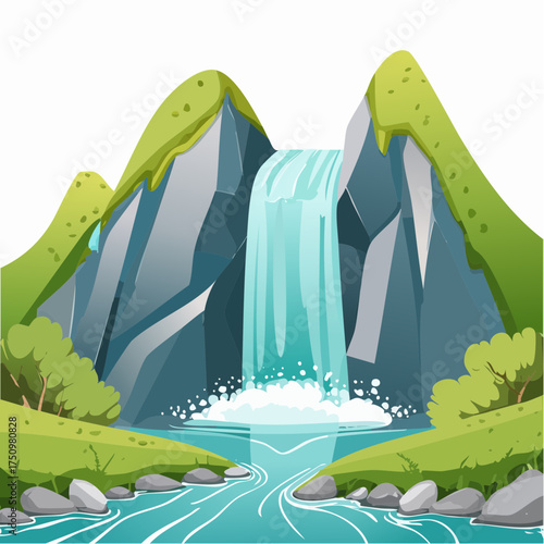 Gletscherfluss im Sommer