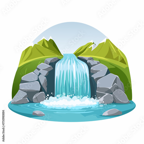 Gletscherfluss im Sommer
