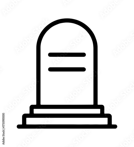 minimalist line drawing of a gravestone