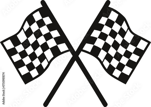 NASCAR Racing flag sports finish line flag  Black vector silhouette