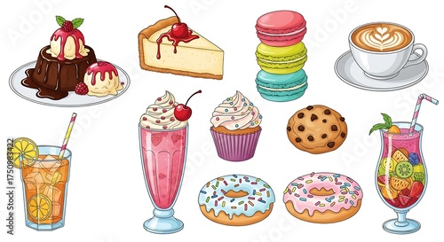 Delicious Desserts and Drinks - A Sweet Treat Collection.