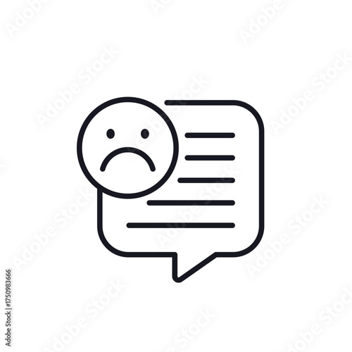complaint, bad feedback line icon