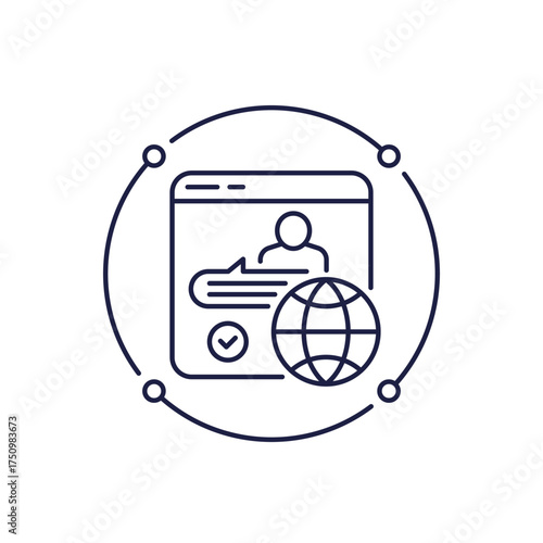 customer portal icon in line design