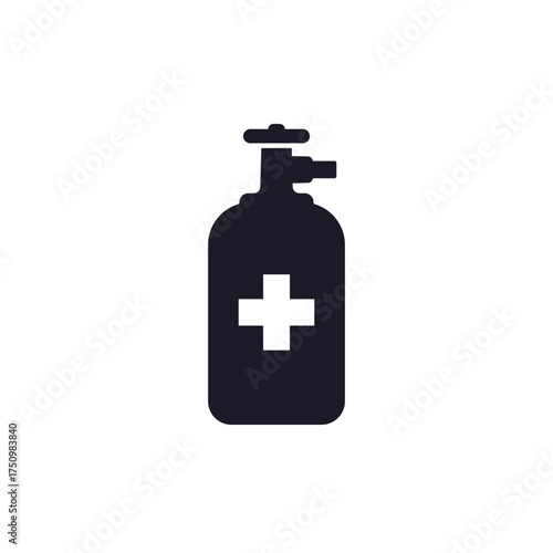 medical oxygen tank icon on white
