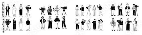 Diverse Group of Filmmakers Camera Operators and Production Crew Members