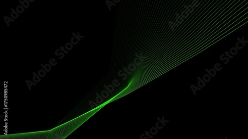 Movement Abstract Lines Background Colorful Green Flowing Lines Animation