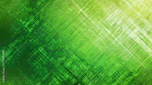 An abstract pattern featuring diagonal green stripes and scattered white dots, evoking a sense of nature and freshness