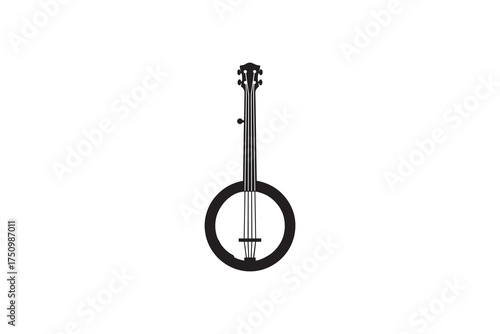 Banjo Silhouette Design Vector Art Banjo Instrument Silhouette Clipart Design