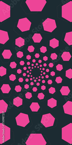 Background Pattern radial hexagon. colorful texture. optical illusion. honeycomb