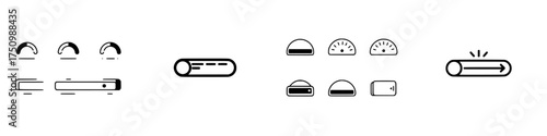 Gauge and slider icons for user interface design and control panels