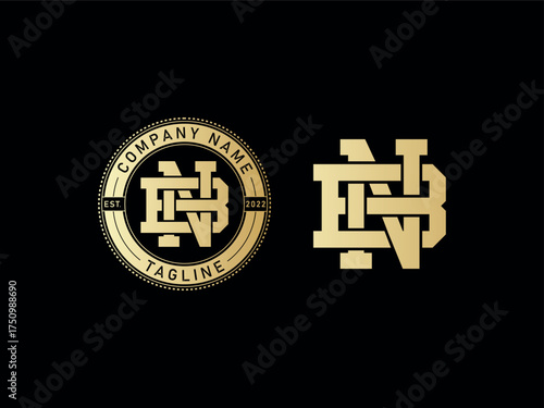 BN Luxury initial monogram clothing brand, monogram logo, Monogram collection letter bn interlock, modern style good for brand, clothing, apparel, streetwear, baseball, basketball, football