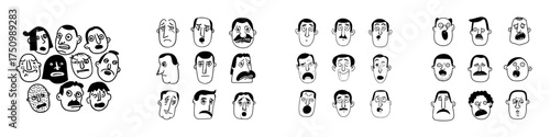 Diverse male and female faces displaying a variety of strong human emotions