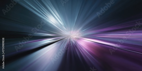 A vibrant, dynamic, and fast-paced abstract image showcases a dazzling array of light streaks radiating from the central point, creating an intense and mesmerizing effect.