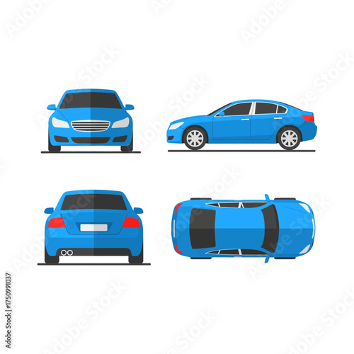 Stunning Blue Car in an Urban Setting - Perfect for Automotive Enthusiasts