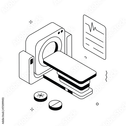 Take your hands on this amazing isometric illustration of mri scanner