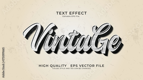 Vintage editable text effect free vector