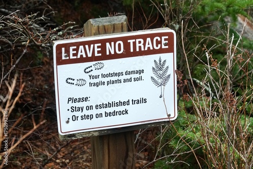 Leave No Trace Sign in Acadia National Park