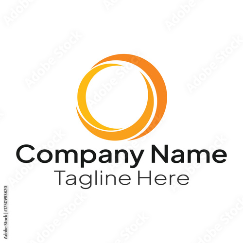 Orange circle logo template for business and company