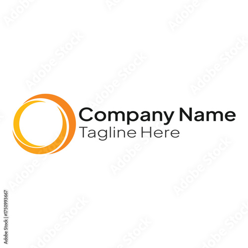 Orange circle logo template for business and company