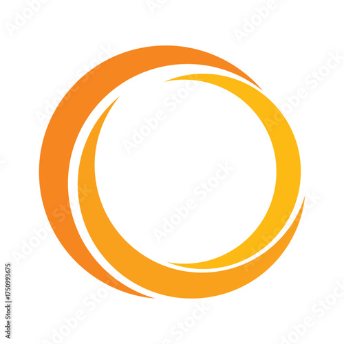Orange circle logo template for business and company