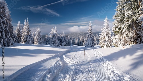 Wallpaper Mural Winter Mountain Landscape With Cross Country Skiing Trails Jeseniky Mountains Czech Republic Torontodigital.ca