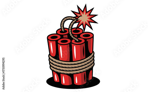 Cartoon Dynamite Bundle Illustration Explosive Concept Depiction for Danger and Excitement
