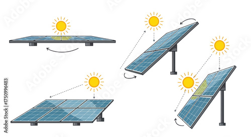 Solar Panels Tracking the Suns Movement for Optimal Energy Capture.