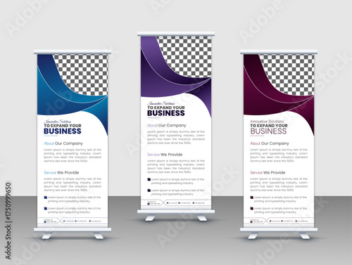 Professional roll-up banner design for corporate businesses.
