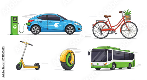 Collection of Various Electric Vehicles for Modern Transportation.