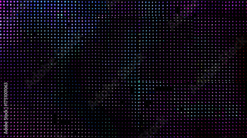 Colorful LED light panel with vibrant dots creating a dynamic pattern. Neon light background
