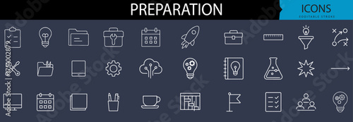 Preparation Icons – Planning, Tools, Strategy & Workflow Assets