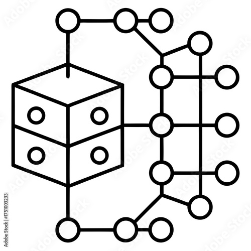 Abstract cube network, a modern and stylish design for technology themes and futuristic decorations