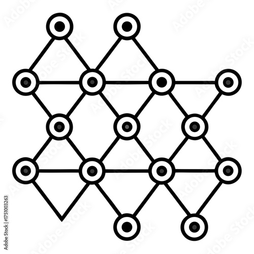 Illustration of a geometric pattern made of connected circles, creating a visually interesting design