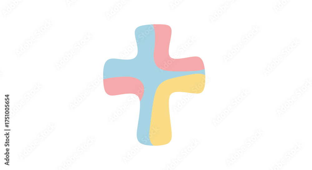 Obraz premium Pastel serenity: an artistic cross symbol with calming colors for faith based projects