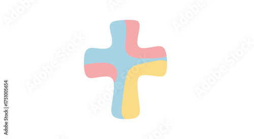 Pastel serenity: an artistic cross symbol with calming colors for faith based projects