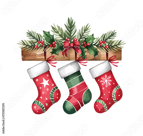 Festive Christmas Hanging Stocking Decor