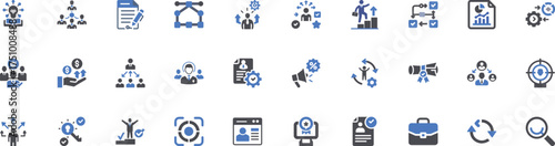 Diverse headhunting icons representing recruitment talent acquisition and hr services vector