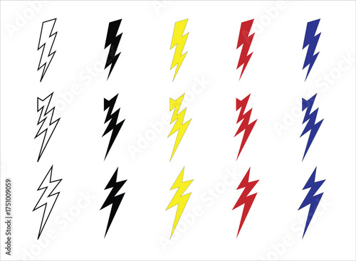 example of lightning icon, lightning strike, electrical hazard sign, electrical energy, high voltage