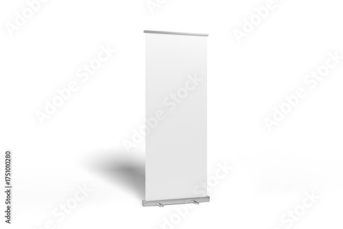 Blank white roll up banner stand