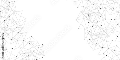 A beautiful Chaotic abstract line seamless pattern .Technology black illustration . Connected lines with dots .graphic background dots with connections for your design, illustration