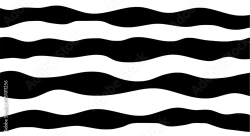 Waves wavy pattern seamless pattern print black white stripes organic 