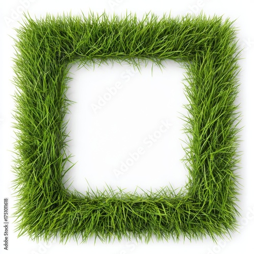 A square frame of fresh green grass, evoking nature and purity. A minimalist and organic design for diverse use