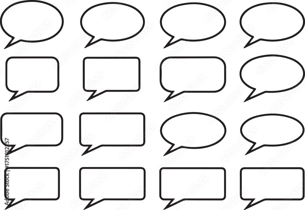 Obraz premium Diverse speech bubbles for communication and ideas