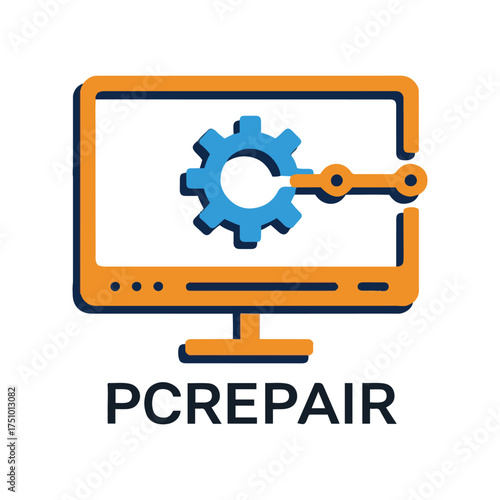 Professional Computer and Laptop Repair Logo Design Vector Template for Technology Service and IT Support Business