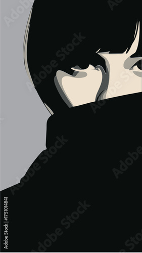 Mysterious Portrait with High...