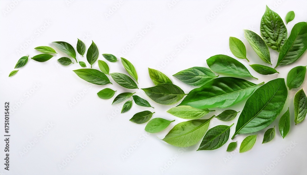 Fototapeta premium Flow Of Fresh Green Leaves Design Element