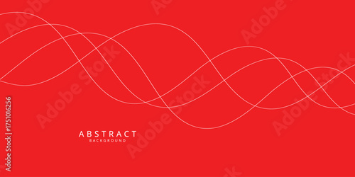 abstract creative white wave line background on red.