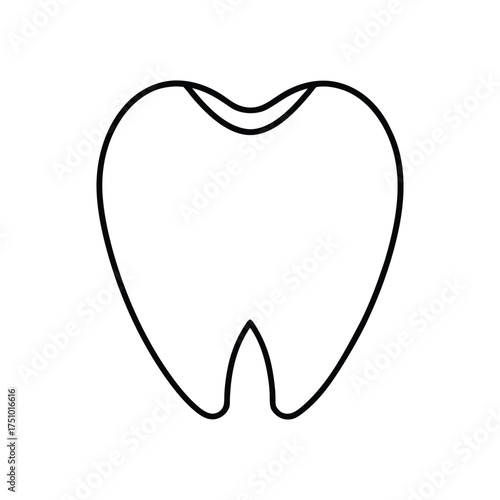Simple tooth illustration, a clean line art for dental care, oral hygiene, and dentistry related designs and concepts
