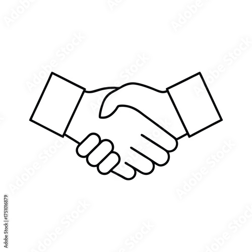 Handshake line icon symbol of agreement, partnership, and business deal minimalist design for web, app, and graphic design projects simple and clean vector illustration