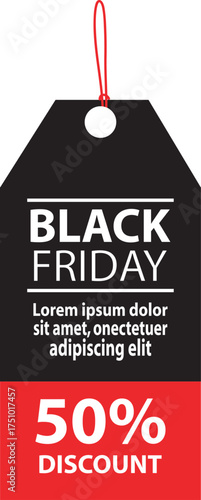 Black Friday 50% Discount Tag Design
